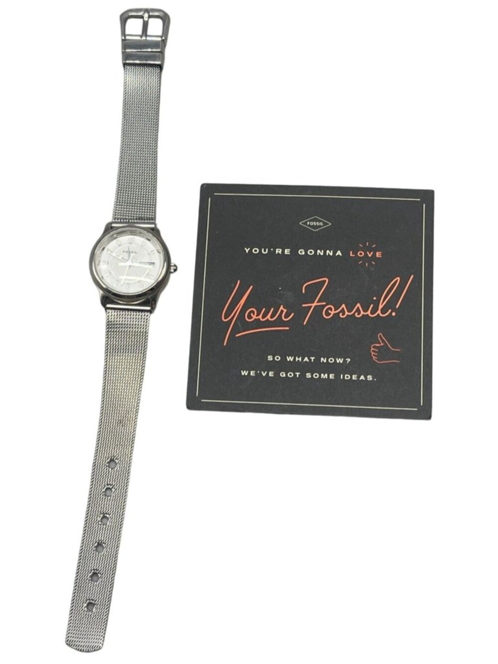 Fossil women's watch beautiful delicate silver color READ NEW without tags